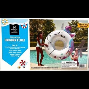 XL Member's Mark Fun Oversized Pool Float, Mesh Seating, 56" Diameter- Unicorn